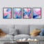 «Abstract Floral and Butterfly Vibrant» encadré sur papier, impression de 4 pièces-97782538-97782537