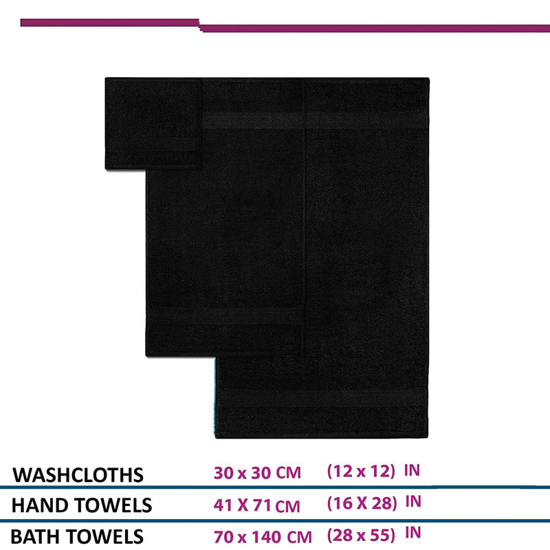 Nanhey 100% Cotton Mulit-Size Set, Black