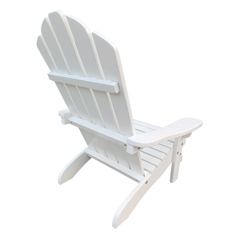 Chaise Adirondack pour enfants en bois pour l'extérieur ou l'intérieur, blanc