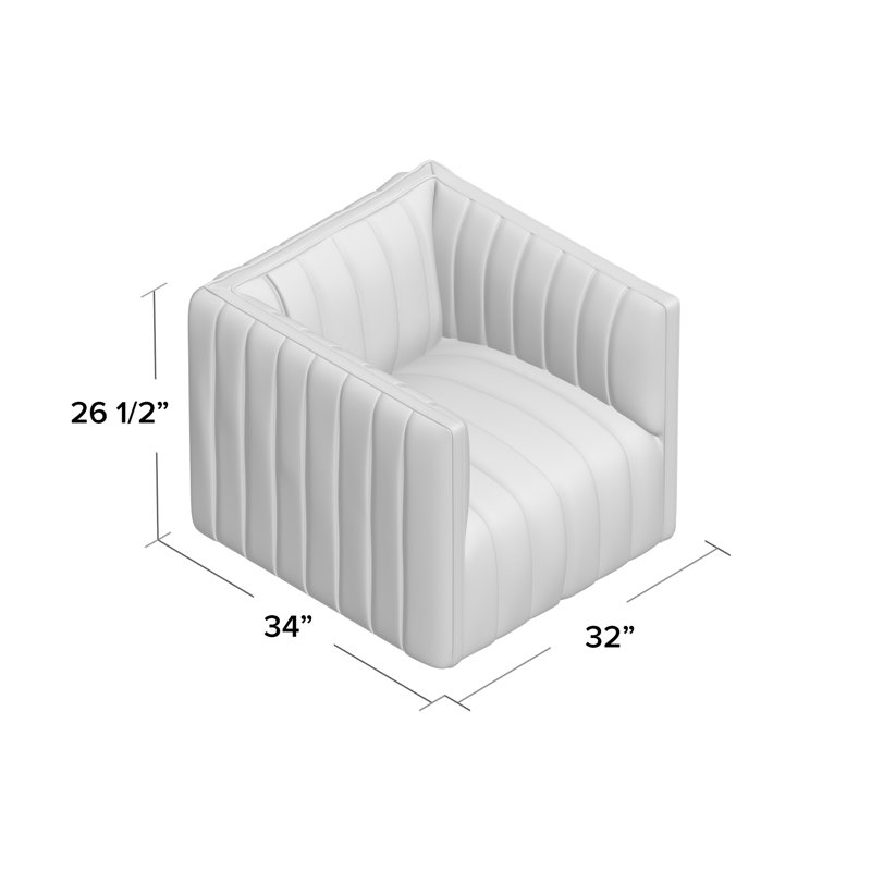 Augustine Swivel Tufted Club Chair, Palermo Drift Top Grain Leather
