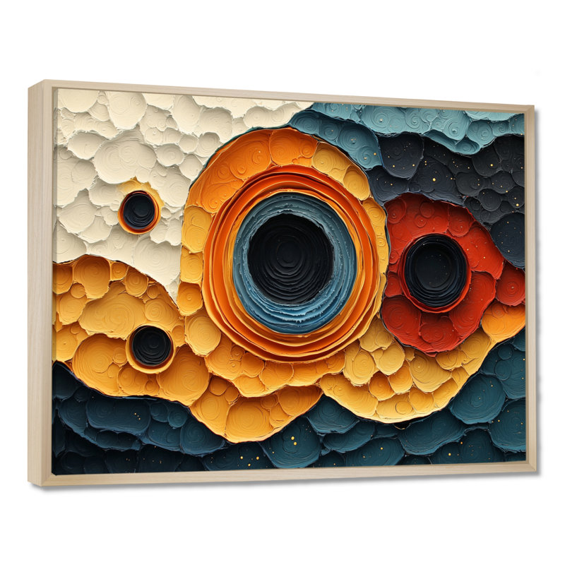 Mauldin - Abstract Large Wall Art, H 12 po x l 20 po, Cadre flottant, Crème, crème