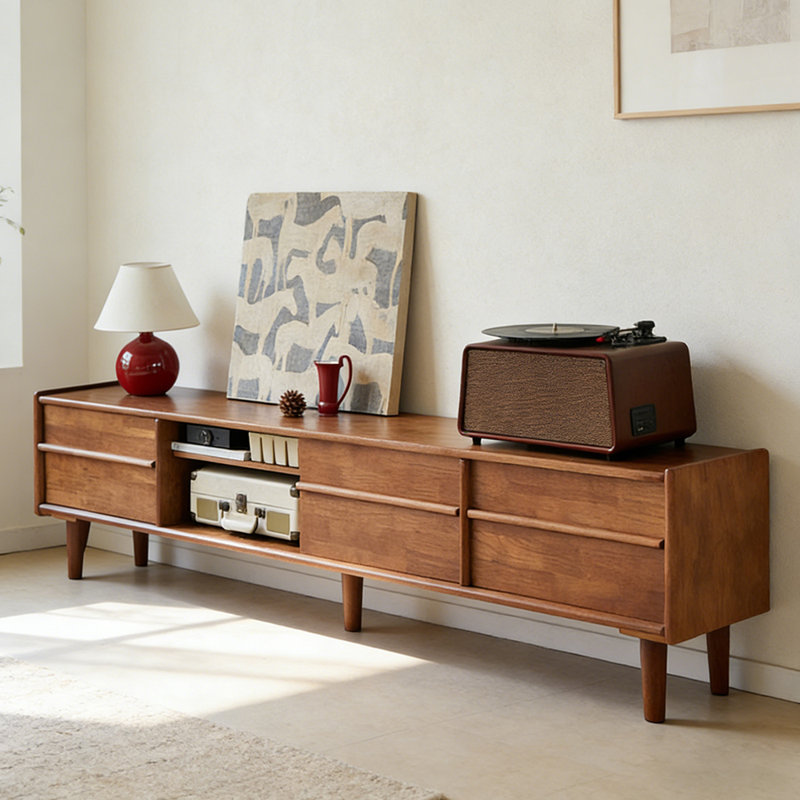 Meuble télé avec rangement et lumière, H 17,71 po x L 86,61 po x l 13,77 po