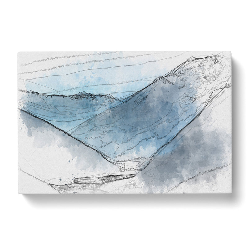 Blue Mountains In Sikkim India Sketch - Wrapped Canvas Print, 40cm H x 60cm W x 4cm D