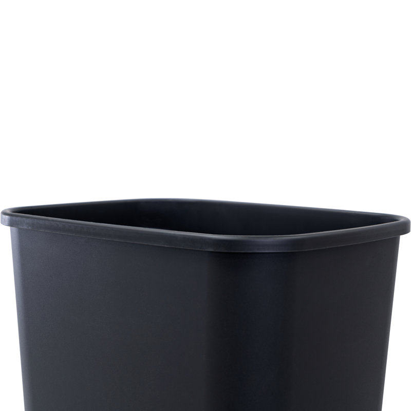 Matte Black Plastic 7.7 Gallon Open Trash Can Set