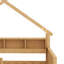 Lits plateforme en bois avec DEL, tablettes de rangement, tiroirs et garde-corps-775370598