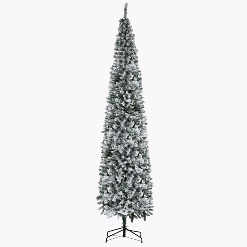 Arbre de Noël artificiel mince enneigé 9 pi