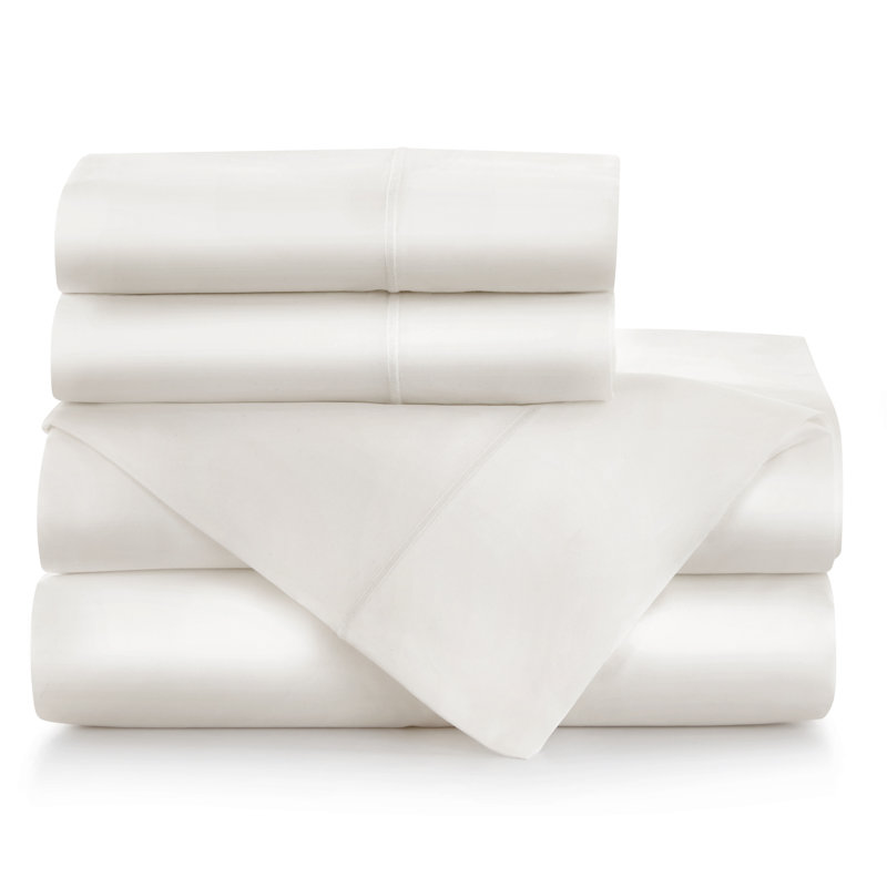 Soprano 420 Thread Count 100% Cotton Sateen Sheet Set, Twin Sheet Set + 1 Pillowcase, Platinum
