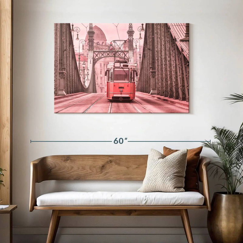 Mehar Pink Cable Car, 30" H x 45" W