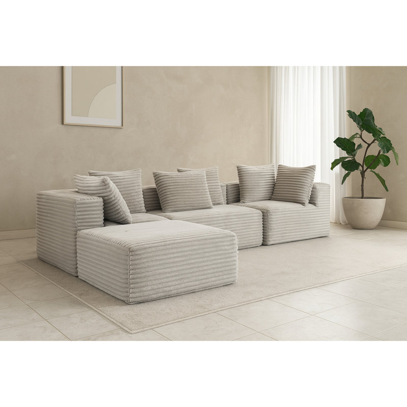 Gris fumé, velours côtelé, conception compressée, sièges moelleux, configuration modulaire, salon à la maison - tout compressé, velours côtelé, sièges de salon, modulaire, espace