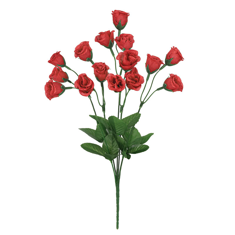 Bouquet de roses artificielles, Rouge