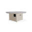 Table de foyer 42 po ronde en polymère rustique avec tablette au propane-124892581-124892589