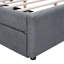 Lit plateforme tapissier avec lit gigogne, tête de lit lumineuse et port USB-1517373130-1517373135