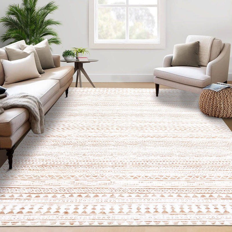 Machine Washable Area Rugs for Living Room Non-Slip Rug Durable Floor Carpet Easy-Cleaning Rug, Rectangle 8' x 10'