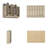2-Piece Wardrobe Set with Rattan Doors, Hanging Rods, Shelves and Drawers, Large Bedroom Closet Storage System