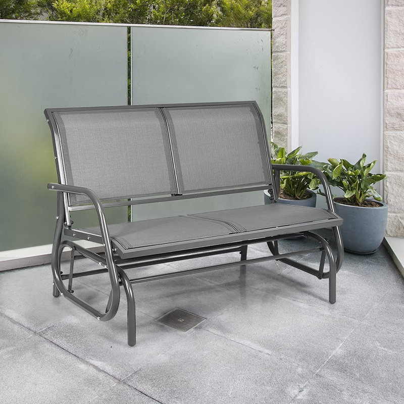 Chadley Metal Outdoor Bench, Grey