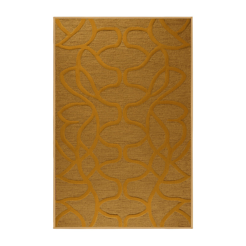 Tapis brun treillis lavable à la machine, Rectangle 6 pi x 9 pi