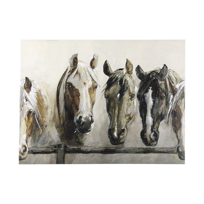 Toile texturée «Horses» par Natali a Hand, H 42 po x l 56 po x P 1,5 po