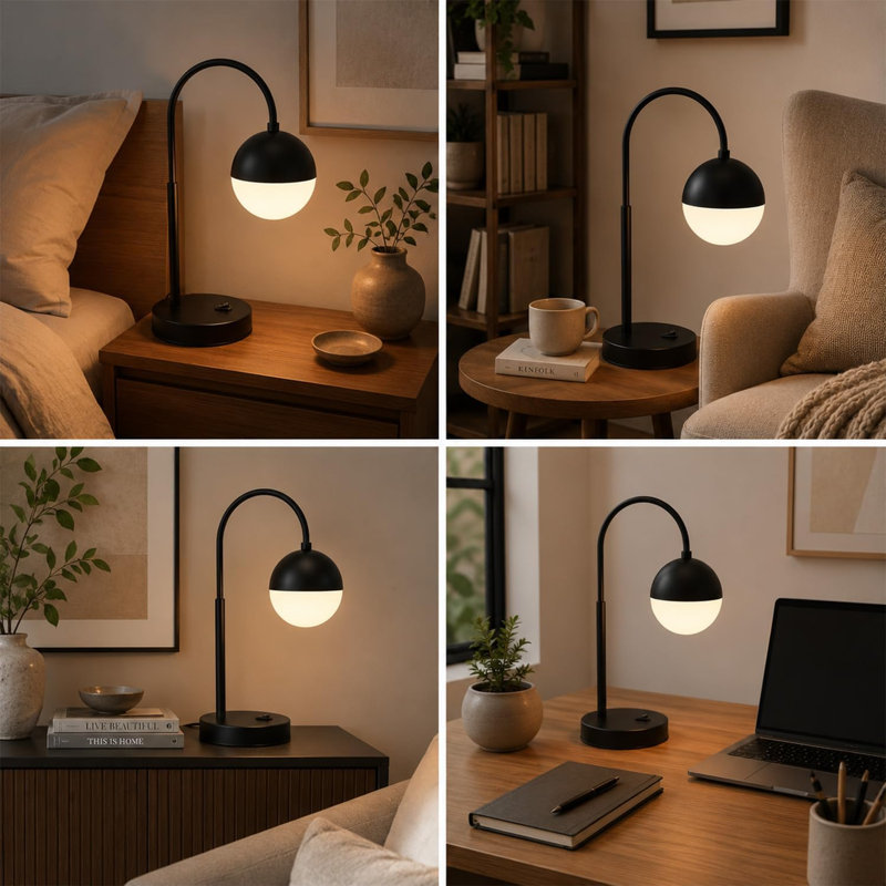 26" Black Arc Table Lamp E26 60W (Bulb Not Included)
