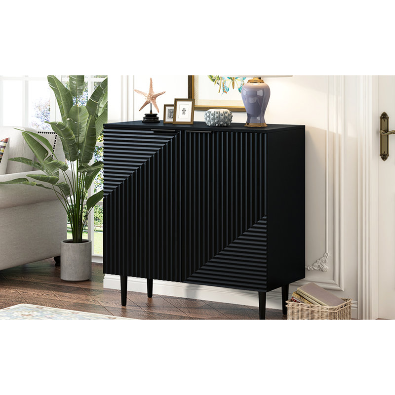 Armoire minimaliste pour la maison, tablettes réglables, conception spacieuse, armoire d'appoint contemporaine à porte géométrique, étagères, intérieur