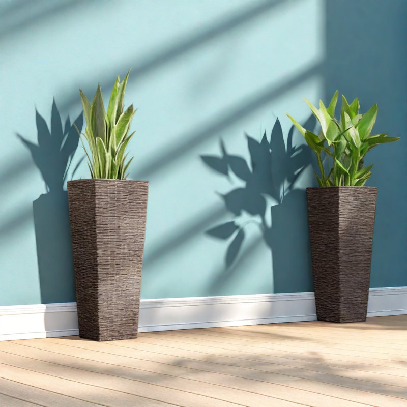 Grandes jardinières peu encombrantes, conception moderne en polypropylène pour la maison