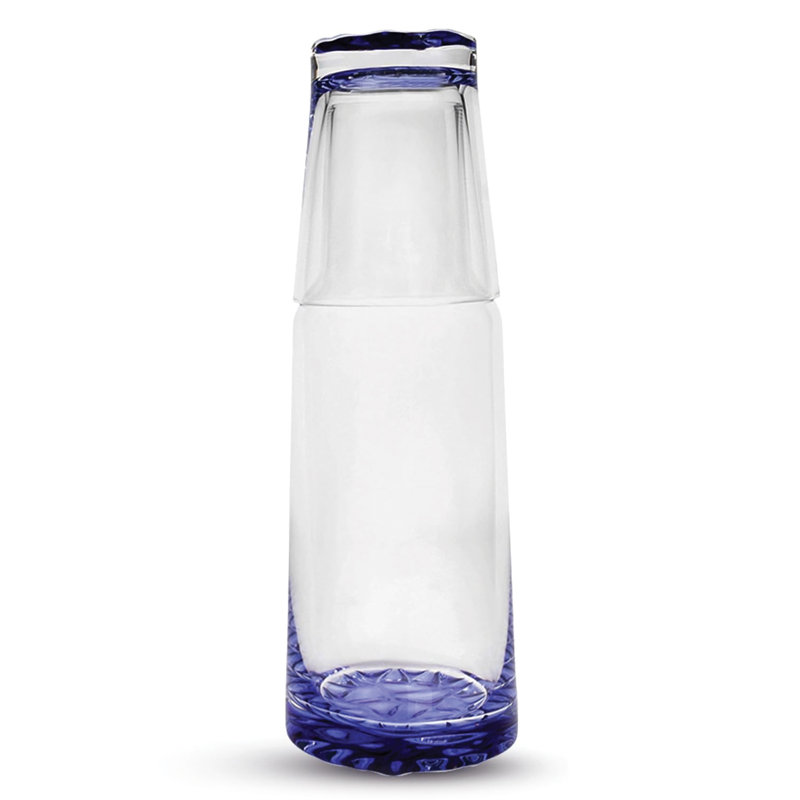 Ensemble de carafe en verre 2 pièces Blue Bottom - 35,50 oz