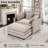 Chaise Lounge Chair Indoor with Ottoman, Oversized Chenille Lounge Sofa Chair, Comfy Reading Chair with Double-sided Armrest and Lumbar Support for Bedroom, Living Room, Office-758734544
