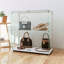 Vitrine en verre trempé, armoire à vin, armoire de rangement, classeur, avec bande lumineuse à DEL Bluetooth, roulettes pivotantes verrouillables, convient aux sols inégaux, peut être placé n'importe où-738832962