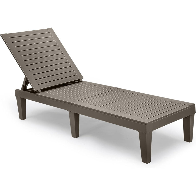 Chaise Outdoor Lounge Chairs With Adjustable Backrest, Multi-functional Patio Loungers Easy Assembly & Lightweight, Waterproof Poolside Chaise Lounge With 265lbs Capacity - Brown