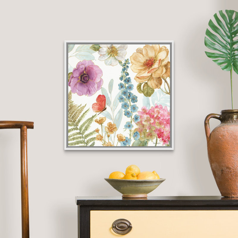 «Rainbow Seeds Flowers III» par Audit Lisa - reproduction d'art sur toile, Toile blanche encadrée, H 22 po x l 22 po x P 2 po