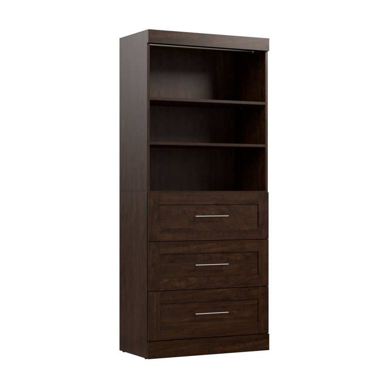 Système d'organisation de placard avec tiroirs Arlex 36W, Chocolat