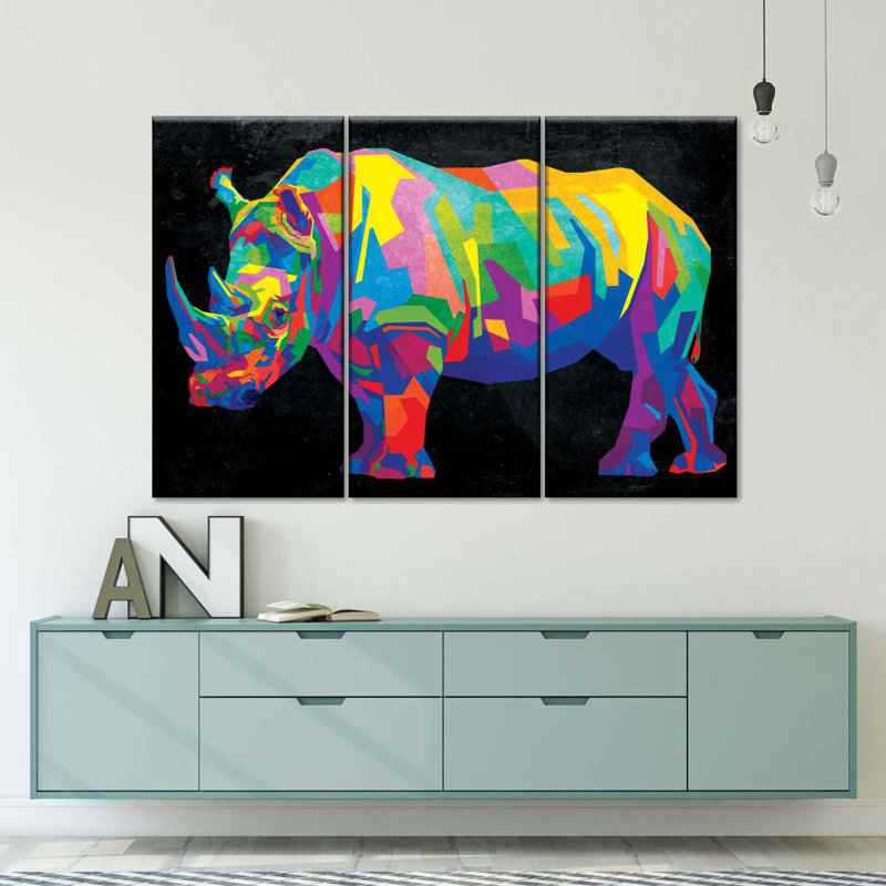 Rhinoceros, H 24 po x l 38 po x P 1,25 po