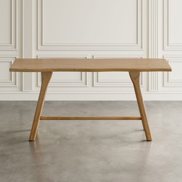 Weon Counter Height 79" Solid Wood Trestle Dining Table