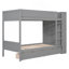Lit superposé simple au-dessus de simple avec 2 tiroirs et armoire à couches multiples