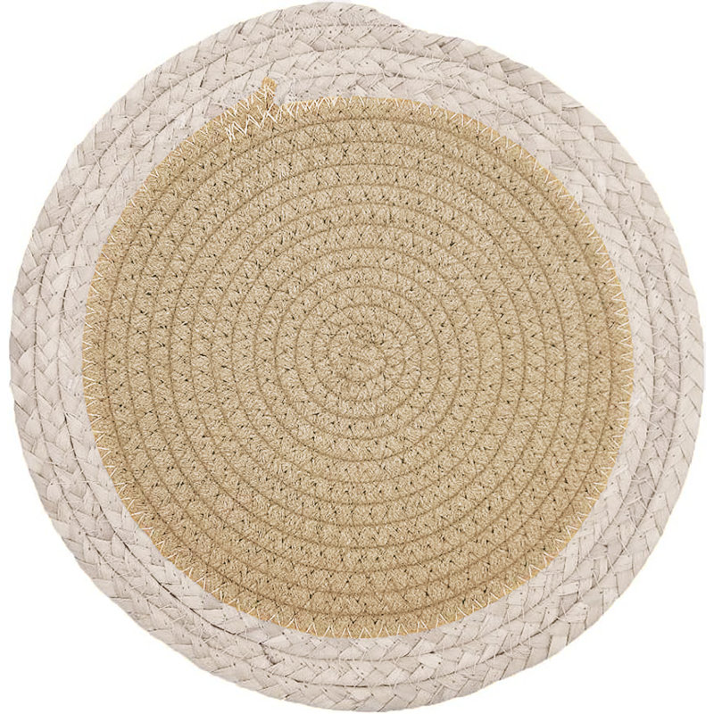 Polyester Round 1 Piece Coaster, Beige