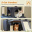 Arbre à chat de 81 pouces de hauteur pour chats d'intérieur - Grand adulte - Tour pour chat multi-niveaux avec grand hamac à cadre en métal, patin à griffes, 2 perchoirs, 2 condos confortables et 6 poteaux à griffes-117069252