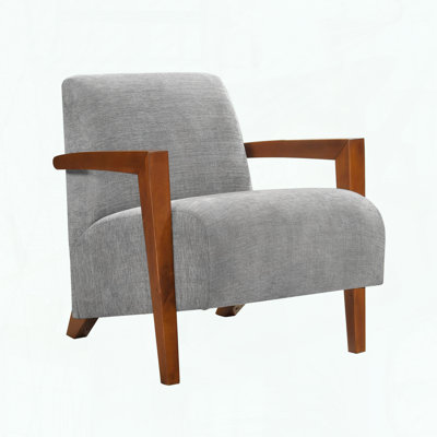 Mid-Century Chenille Armchair, Dacron-Wrapped Foam