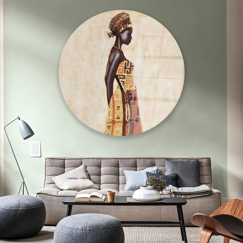 Art mural abstrait en verre à motif ethnique idéal pour la décoration contemporaine