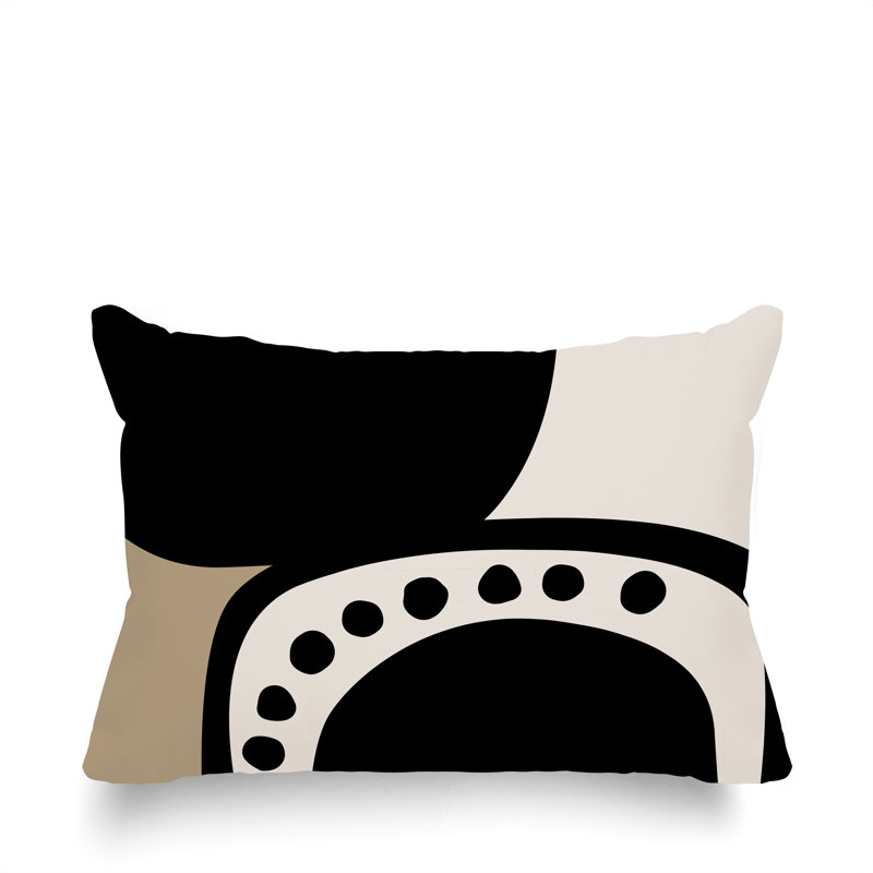 Coussin lombaire réversible intérieur / extérieur Sofi Minimalist, H 14 po x l 20 po, Noir, noir, noir, noir