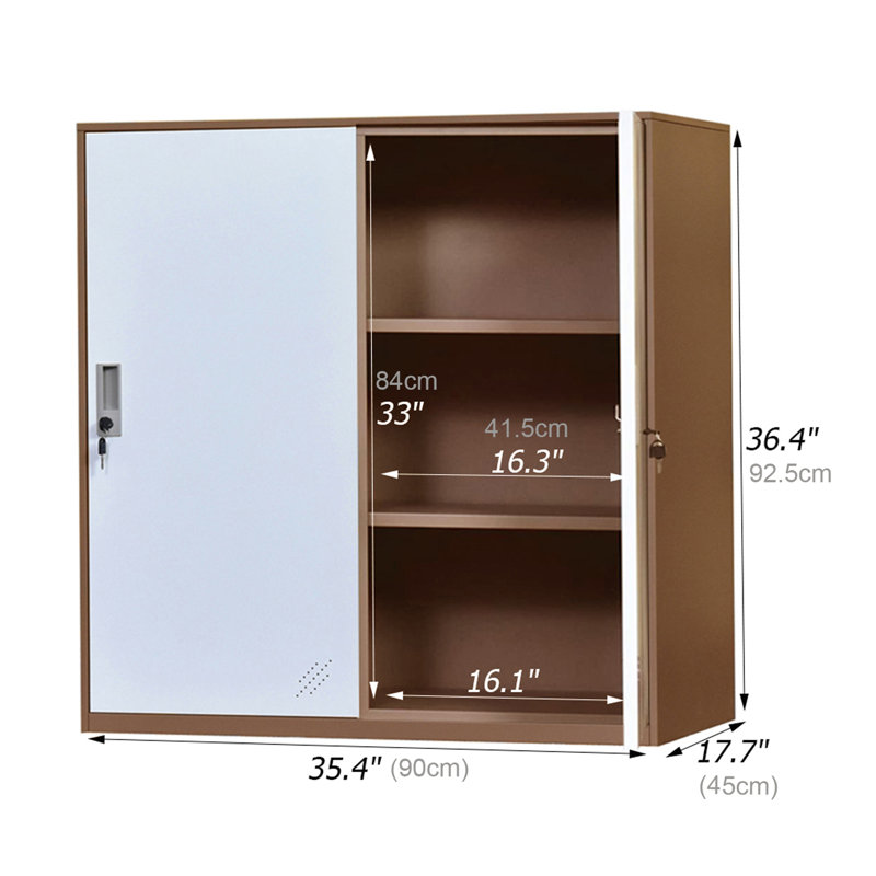 Armoire casier 2 portes avec tablettes et serrure à clé 