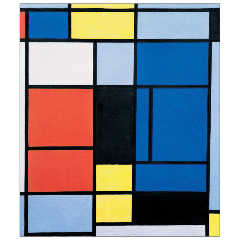 Piet Mondrian - Single Picture Frame Print, 70cm H x 60cm W x 1.8cm D