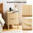 15.7" Oak Nightstand, P2 15MM MDF, Melamine & Vacuum Forming, 2 Drawers, US Outlet (1USB+1TYPE C+2AC)