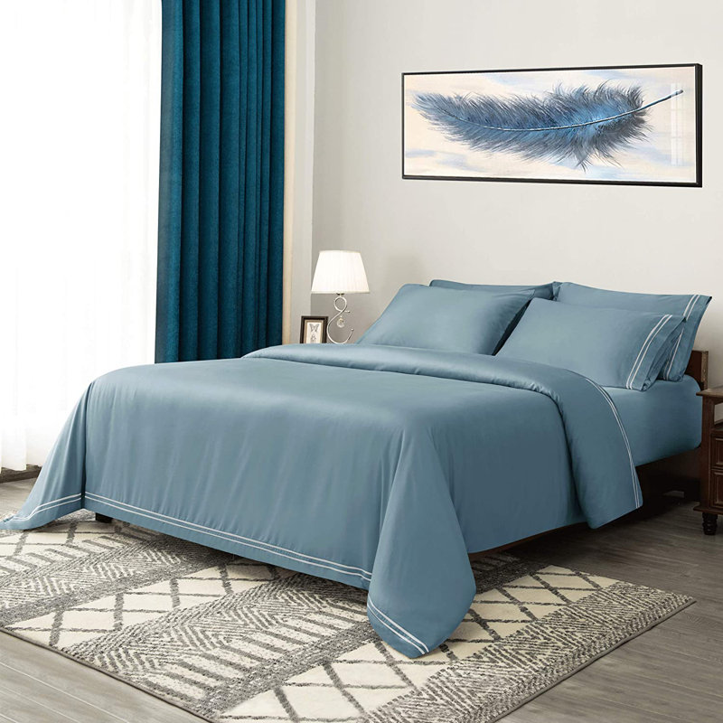 Ensemble de housse de couette , Bleu marine, Housse de couette pour grand lit