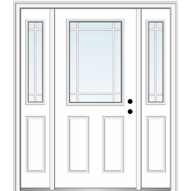 Portes d'entrée pré-montées Smooth interne, H 80 po x l 64 po x P 1,75 po, S'ouvre à gauche vers l'intérieur