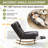 Corduroy Rocking Reading Chair with Adjustable Back & Ottoman – Cozy Upholstered Lounge Seat for Living Room Nursery-55834806