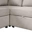 Canapé-lit modulaire en forme de U de 109 po avec deux ports USB, une méridienne de rangement et quatre coussins de dossier pour le salon, beige