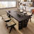Modern simple rectangular solid wood dining table-359867735