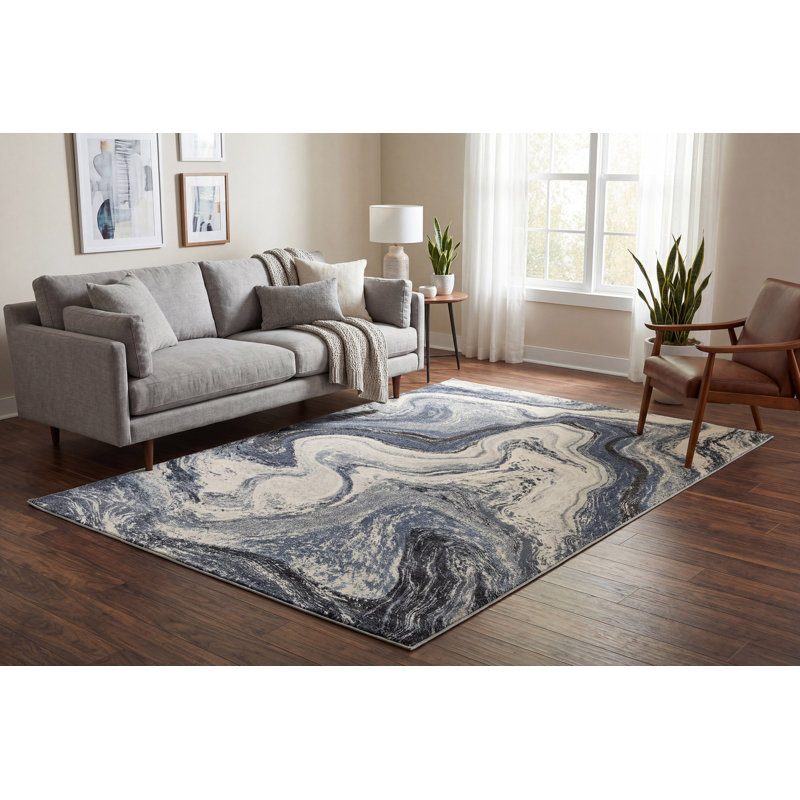 Thurner PEBBLE 63436-5656 GRIS / Crème, Rectangle 9 pi x 12 pi 5 po