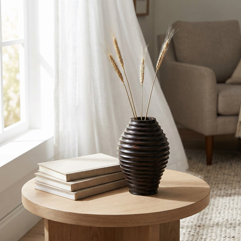 Ebony Wood Collection Wood Table Vase