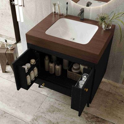 Meuble-lavabo de salle de bain avec pieds en métal