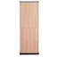Armoire de rangement autoportante moderne de 67,2 po de hauteur avec verre trempé, grand rangement et fonctionnalité de fermeture en douceur pour 4 portes, 1 tiroir, tablettes réglables et poignées en acier mat
